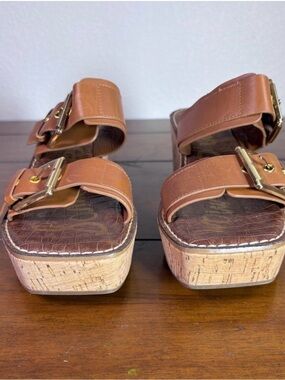 Sam Edelman Anna Wedge Tan Sandals 5.5